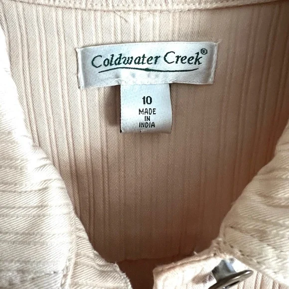 Coldwater Creek Jacket Blazer Women’s Size 10 Beige Button GUC - Picture 6 of 9